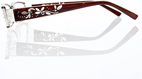 Vista 2 de Gafas de lectura con diseño elegante para mujer con diamantes de imitación y bisagra
