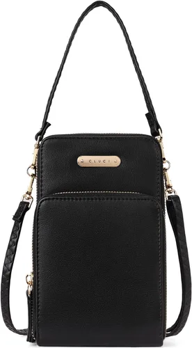 Vista 8 de Bolsa pequeña cruzada para mujer, de piel, para el hombro, para celular, cartera de moda diseñada para viajar