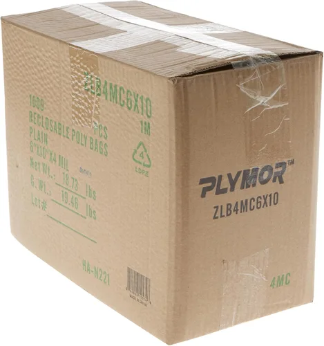 Vista 5 de Plymor 6 x 10 pulgadas (caja de 1,000), bolsas de plástico con cierre de cremallera resistente de 4 mil