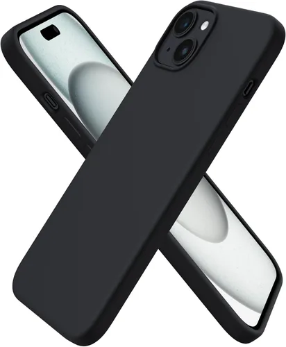 Vista 22 de ORNARTO Funda compatible con iPhone 15 Plus de 6.7 pulgadas, silicona líquida delgada de 3 capas cubierta completa de goma de gel suave, funda