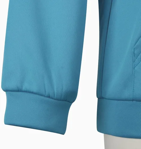 Vista 6 de Chaqueta de disfraz para mujer, sudadera con capucha y cremallera para adultos y niños, abrigo azul, sudadera deportiva para gimnasio