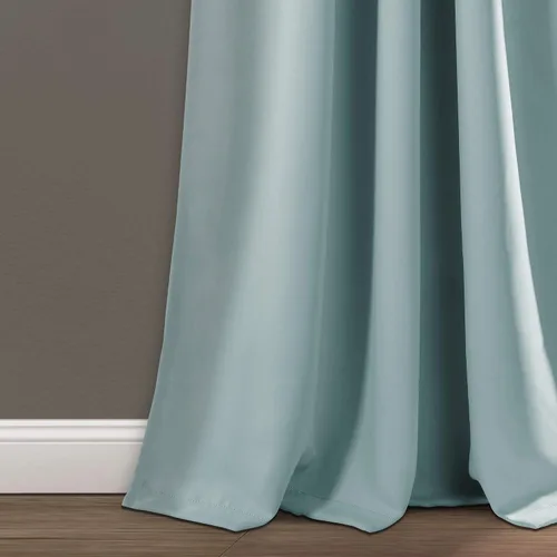 Vista 6 de Lush Decor Par de paneles de cortina de ventana con pestaña trasera aislada, 52 pulgadas de ancho x 84 pulgadas de largo, cortinas azules