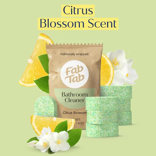 Vista 7 de Fab Tab Tabletas de repuesto en aerosol de limpieza de baño, tabletas de spray limpiador multiusos, productos de limpieza naturales, a base