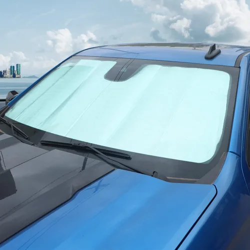 Vista 7 de Voodonala Parasol para parabrisas delantero Chevy Silverado 2019-2024, parasol plegable para ventana de camión, visera solar compatible