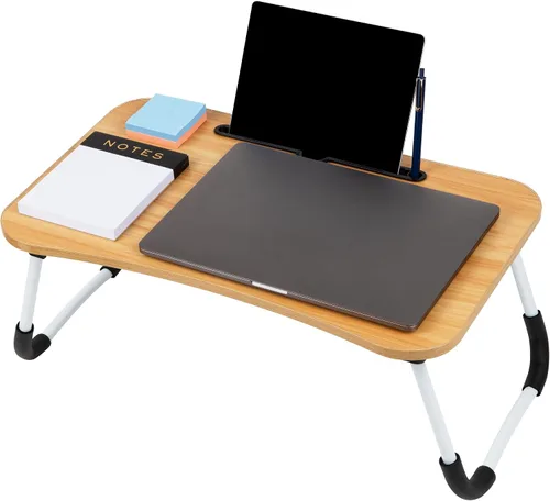 Vista 4 de Mind Reader Mesa para Portátil/Soporte para Laptop, Bandeja de Cama, Patas Plegables, Mesa de Sofá, Portátil, MDF, 23.25" L x 13.75" A x 10.5" Al