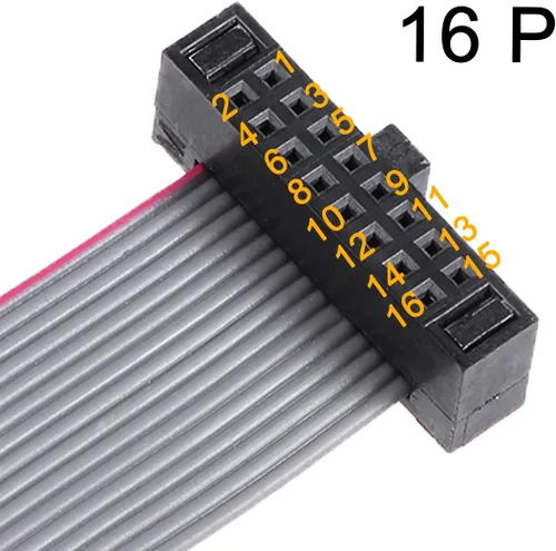 Vista 3 de uxcell IDC 16 pines conector plano cable de cinta L 7.9 in 0.05 in paso, 2 piezas Conector hembra