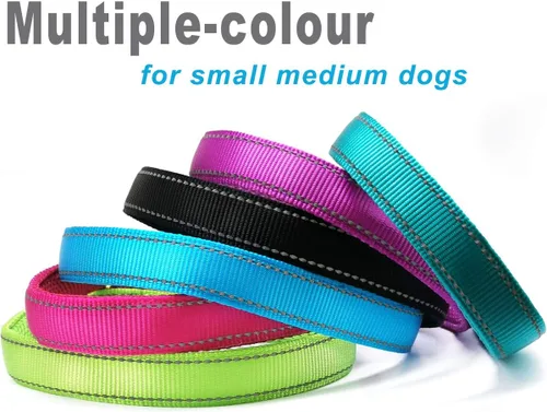 Vista 6 de Collar reflectante para perro, collar de perro con lazo para perros de 20 a 38 libras, collares de nailon con acolchado suave para entrenamiento