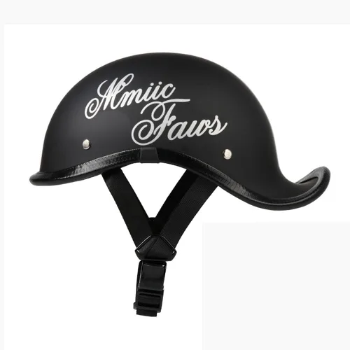 Vista 7 de Medio casco de motocicleta vintage, aprobado por el DOT, para adultos, casco convertible vintage para scooters, ciclomotores, cascos de motocicleta