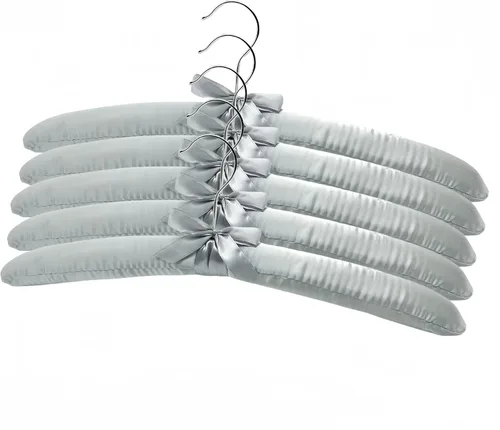 Vista 7 de Paquete de 10 perchas acolchadas de satén para ropa de mujer, perchas antideslizantes de tela de esponja para ropa, percheros para suéter, abrigo