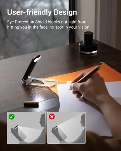 Vista 5 de DEWENWILS Luz de Lectura para Libros con Clip, Luz LED de Clip para Libros para Leer en la Cama, Lámpara de Libro Recargable por USB para Cuidado