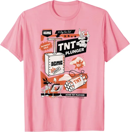Vista 50 de Looney Tunes Wile E. Coyote - Camiseta de émbolo TNT, Blanco, S