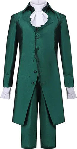 Vista 9 de Weixu Uniforme militar colonial, disfraz de cosplay para hombre, traje de abrigo para fiesta de Halloween