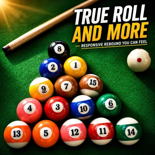 Vista 2 de HMQQ Billiard Balls Set 2-1/4" Regulation Size Pool Table Balls for Replacement (16 Resin Balls)