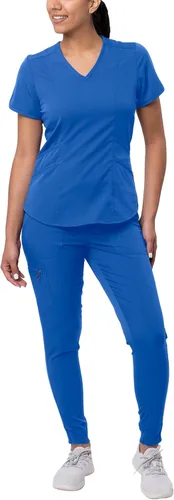 Vista 25 de Adar Pro - Conjunto de uniforme médico atlético moderno para mujer Tela elástica en 4 direcciones, resistente al olor y a las arrugas, ajuste a