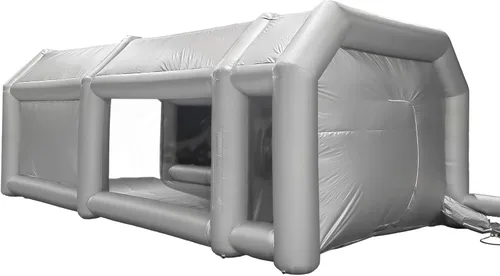 Vista 6 de Cabina de pulverización inflable con filtro de aire de 26 x 15 x 10 pies, cabina de pintura para coche, cabina de pintura portátil, estación