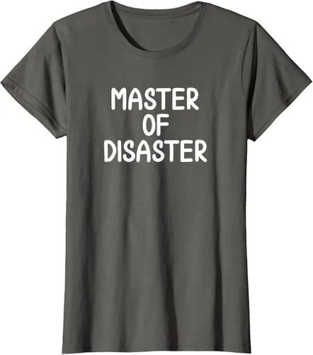 Vista 6 de Camiseta divertida con texto en inglés "Master Of Disaster