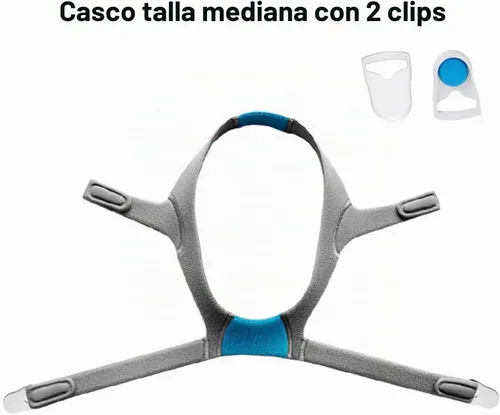 Vista 6 de LALASTAR Correa de repuesto para el casco N20, máscara CPAP de almohada nasal, casco CPAP compatible con N20, diadema ajustable con dos clips Azul-1
