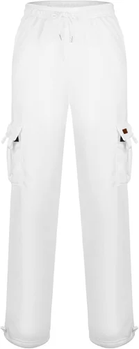 Vista 7 de LCMTWX Pantalones cargo para hombre, cintura de color sólido, pantalones deportivos sueltos, pantalones deportivos de pierna recta