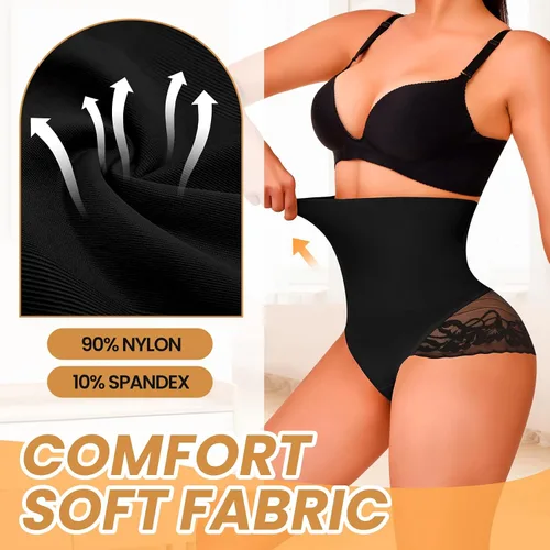 Vista 4 de Bragas moldeadoras con control de abdomen, ropa interior de cintura alta, moldeador de glúteos