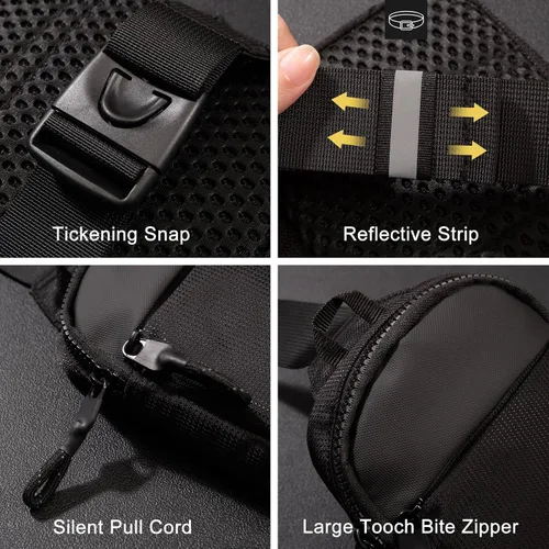 Vista 5 de LKEX Mini bolso bandolera para hombre, bolso cruzado pequeño para mujer, riñoneras informales, bolsa de bolsillo personal, mochila para teléfono
