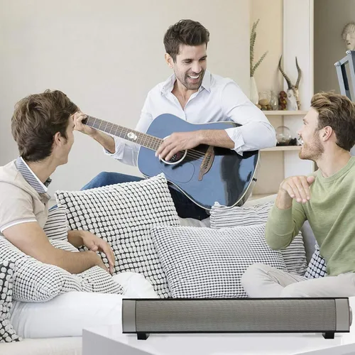 Vista 6 de Altavoces de computadora para escritorio, barra de sonido de computadora con cable e inalámbrica, mini altavoces estéreo alimentados por USB