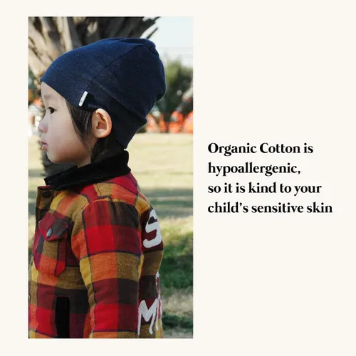 Vista 3 de CHARM Gorro orgánico para niños Slouchy algodón para niños