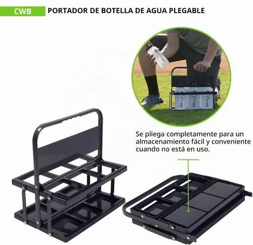 Vista 5 de Portabotella plegable para agua de Champion Sports, Negro, Estándar