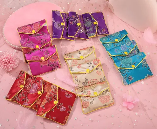 Vista 3 de XIUQILAI 15 bolsas de joyería, organizador de joyas de viaje, pequeñas bolsas de joyería para mujeres, para amigos, bolsas de joyería para anillos