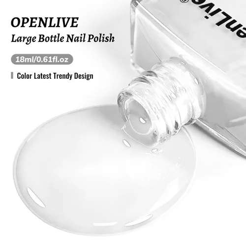 Vista 74 de OpenLive Esmalte de uñas negro de 0.6 fl oz, gran volumen, secado rápido, secado rápido y de larga duración, arte de uñas de color para bricolaje