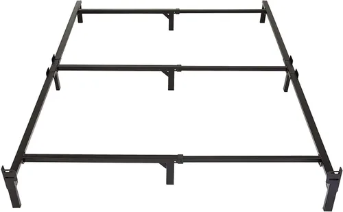 Vista 7 de Amazon Basics Base de cama de metal tamaño individual (requiere somier), base de 6 patas para somier y soporte de colchón, fácil montaje sin