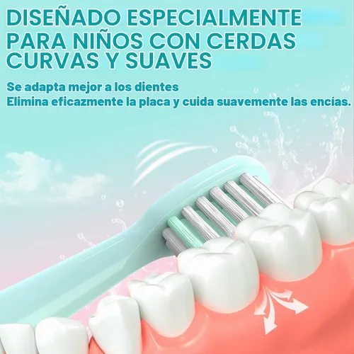 Vista 4 de Cabezales de repuesto para cepillo de dientes eléctrico Vekkia Kids