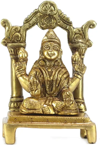 Vista 17 de ASHIRWAD Escultura de estatua de ídolo de latón para Diwali Pooja, templo, decoración del hogar, Vastu Laxmi Devi Maa AE000006-18 (Laxmi-18)