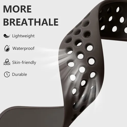 Vista 3 de Getino Compatible con Fitbit Sense 2/Sense Bands/Versa 4/Versa 3 bandas para mujeres y hombres, accesorios únicos de silicona impermeable, correa