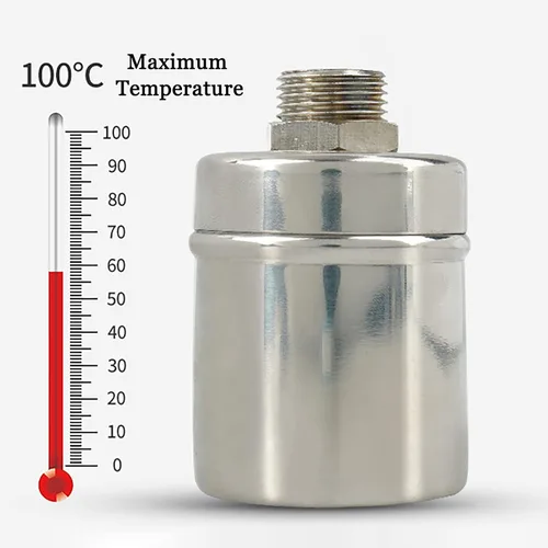 Vista 7 de Válvula de agua de rosca G1/2 pulgadas para tanque de acero inoxidable válvula de control automático de nivel de agua mini válvula de bola flotante