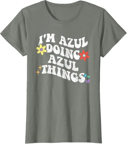 Vista 18 de Retro Groovy Im AZUL Doing AZUL Things - Camiseta divertida para el día de la madre, Negro