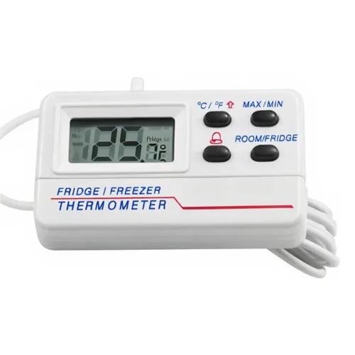 Vista 2 de Termómetro digital para refrigerador, de -58.0 °F a 158.0 °F, termómetro digital para nevera, congelador, alarma de advertencia de temperatura