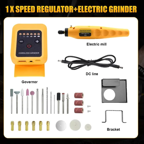 Vista 7 de Kit de herramientas rotativas inalámbricas para batería DEWALT de 20 V máximo, 6 velocidades con 25 accesorios, herramienta giratoria multiusos