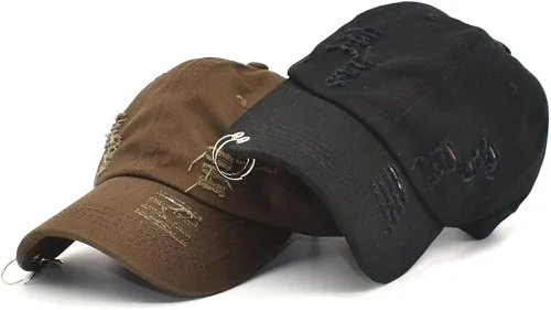 Vista 3 de Belsen - Gorra de béisbol con diseño de dril de algodón envejecido, estilo vintage