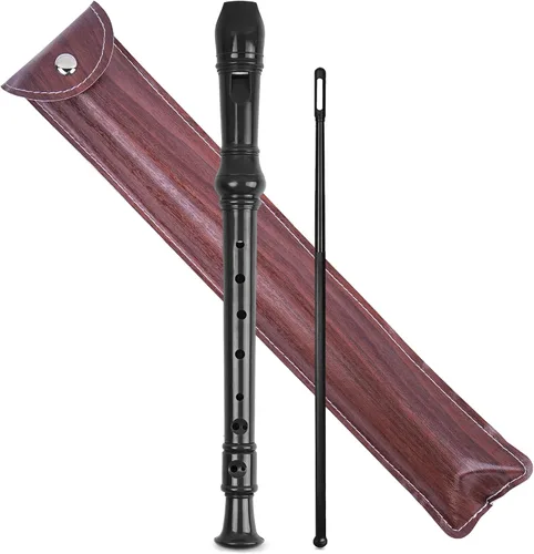 Vista 12 de Flauta para principiantes, niños y adultos, 8 agujeros, soprano, flauta de música con varilla de limpieza y funda de cuero para estudiantes