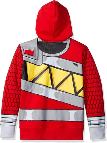 Vista 2 de Power Rangers Little Red Ranger Costume Hoodie-Boys Sizes 4-7-Saban