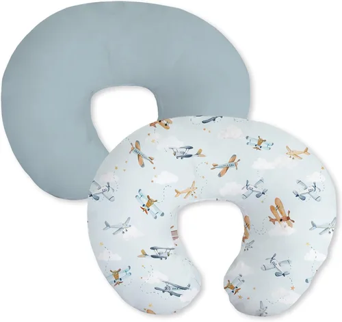 Vista 15 de Little Grape Land Juego de 2 fundas de almohada de algodón para lactancia, suaves y transpirables, extraíbles para almohadas de alimentación, fundas