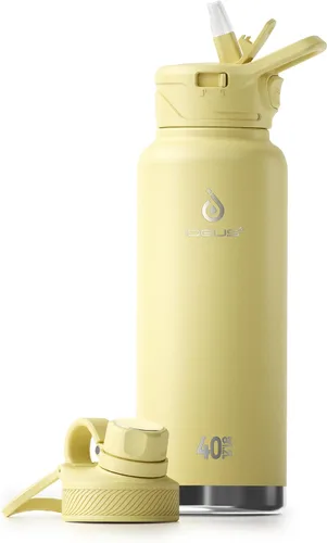 Vista 18 de IDEUS Botella de agua aislada de 12 onzas, botella de agua aislada de acero inoxidable para la escuela, botellas aisladas con pajitas a prueba
