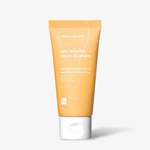 Vista 2 de Face Republic Vita Radiance Niacin 10 Cream 1.7 fl oz 1.69 fl oz Revitalizante, cobertura natural Niacinamida 10%, ácido ascórbico, pantenol