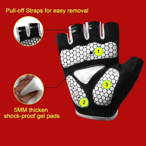 Vista 2 de Cevapro Guantes de ciclismo para hombres y mujeres, guantes de bicicleta de montaña MTB, guantes de bicicleta con almohadilla antideslizante que