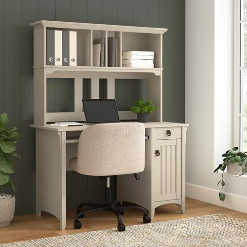Vista 2 de Bush Furniture Salinas Mission escritorio con gabinete, Madera