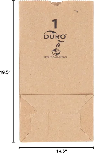 Vista 3 de Duro Bolsa 1# Dubl Life SOS Bolsa 30# Kraft reciclado FSC (paquete de 4000) Flat Bottom Stands Upright, Kraft Surface for Labels and Crafts, 60%