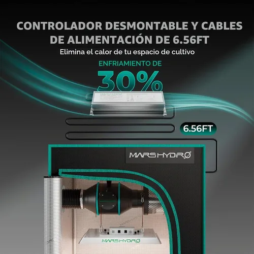 Vista 8 de MARS HYDRO Kit de tienda de cultivo inteligente 3x3 con TS1000