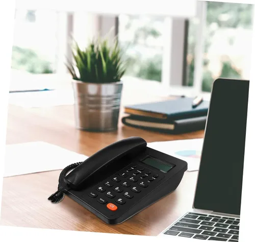 Vista 4 de Teléfono de escritorio Teléfono de oficina Botón fácil de usar Teléfono con cable reutilizable para una comunicación eficiente