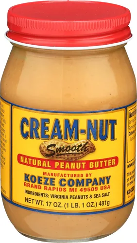 Vista 4 de Koeze Cream Nut - Mantequilla de maní suave natural, tarro de 17 onzas con cacahuetes de Virginia y sal marina, sabor tostado profundo, sin