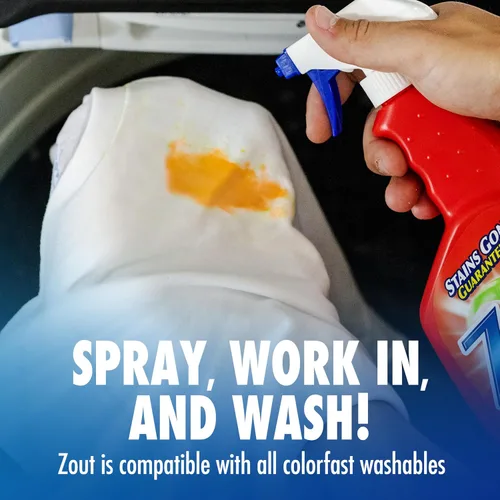 Vista 5 de Zout Spray quitamanchas para lavandería, fórmula de triple enzima, botellas de 22 onzas, paquete de 2